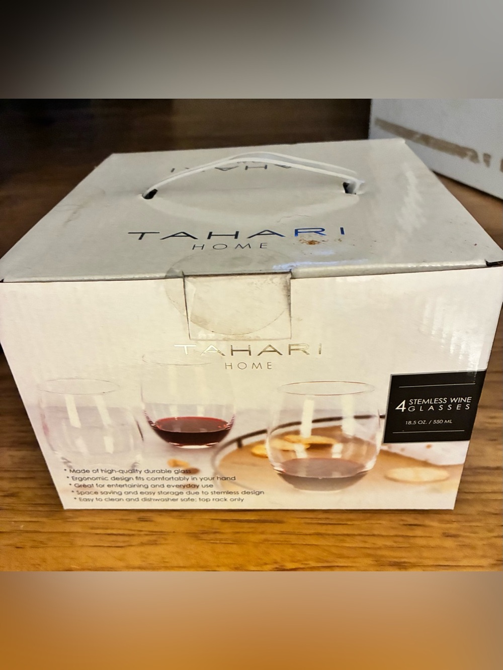 Tahari Stemless Wine Glasses - Set of 4 (Clear)